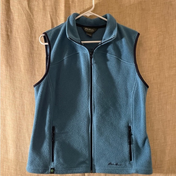 Eddie Bauer fleece vest, women’s size Large,‎ teal/blue, polartec - Picture 1 of 4
